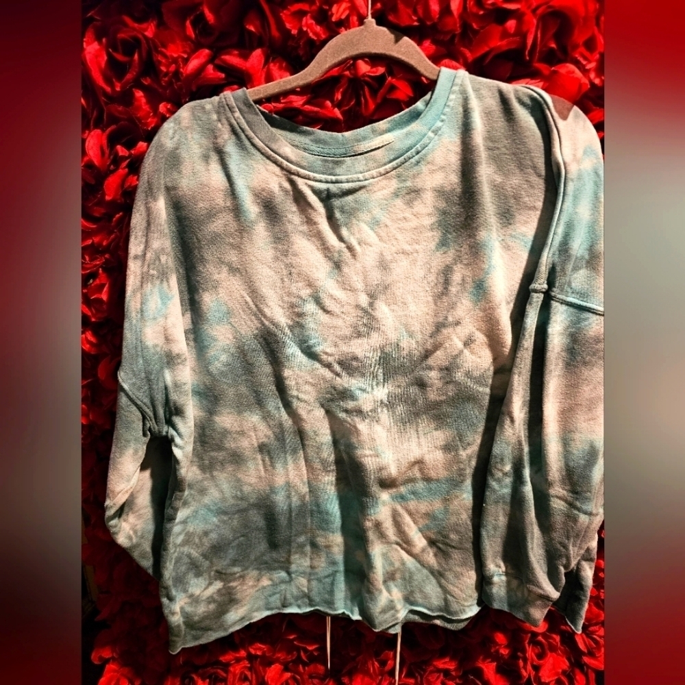 Green Tea Womens XLarge Blue Tie-Dye Women's Crewneck sweatshirt